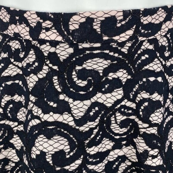 CLUB MONACO Lace A-Line  Mini Skirt Sz 4 Pink Black - Picture 2 of 4